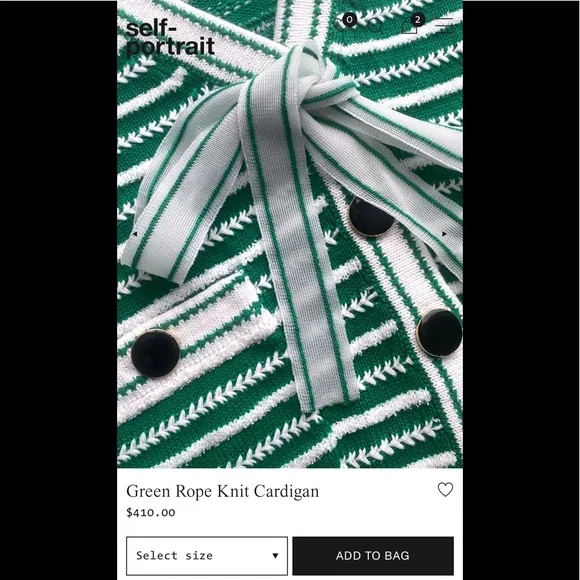 Self Portrait Green Rope Knit Full Set - Picture 5 of 8